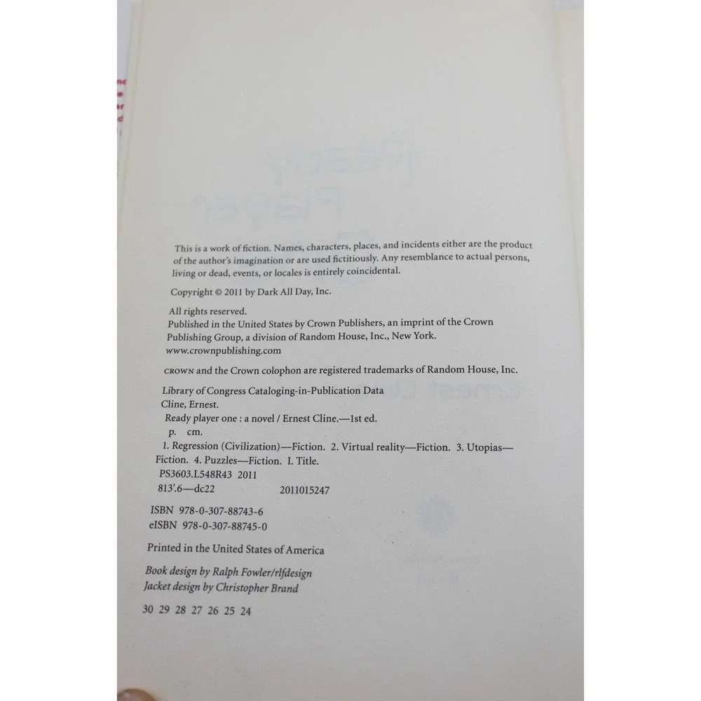 Ready Player One by Ernest Cline - 1st Edition Hardcover! - Like New!